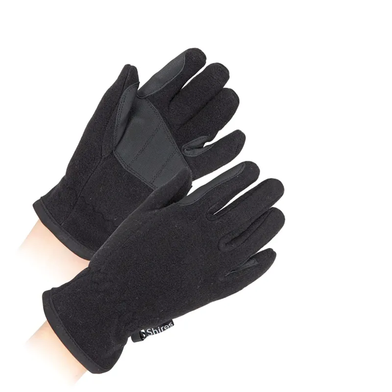 Shires Fleece Riding Gloves - Black 